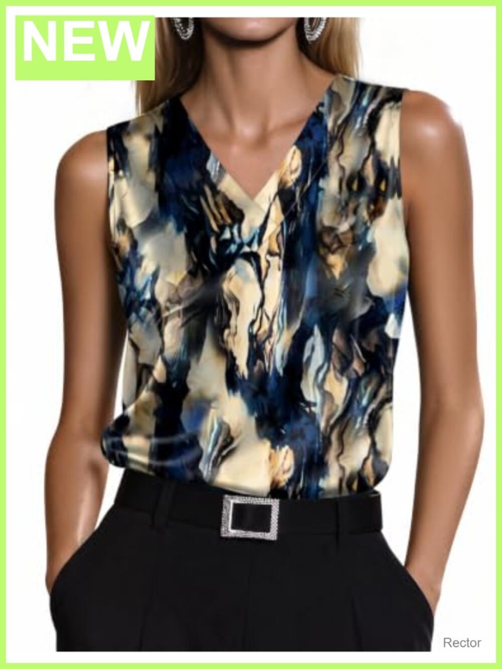 Silk Satin Tank Top V Neck Sleeveless Blouse